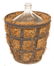Vintage Hand-Blown Glass Carboy in Metal Basket