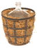 Vintage Hand-Blown Glass Carboy in Metal Basket