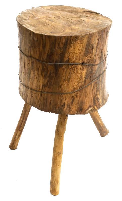 Rustic Butchers Block: Rustic butchers block, banded 31" tall x 18" wide State-wide delivery is available for this item. Please email shipping@vogtauction.com or call 210-822-6155 for a quote. IN-HOUSE SHIPPING is NOT avail