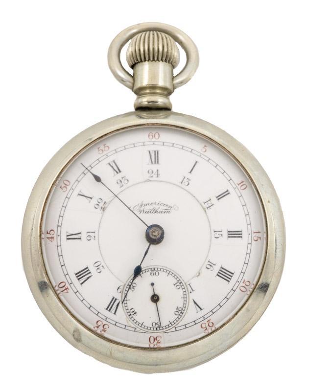 American Waltham Pocket Watch: Provenance: A San Antonio, TX Estate American Waltham pocket watch Note: This antique clock is sold "where-is, as-is" and Vogt Auction makes no guarantee as to the working order or completeness of thi