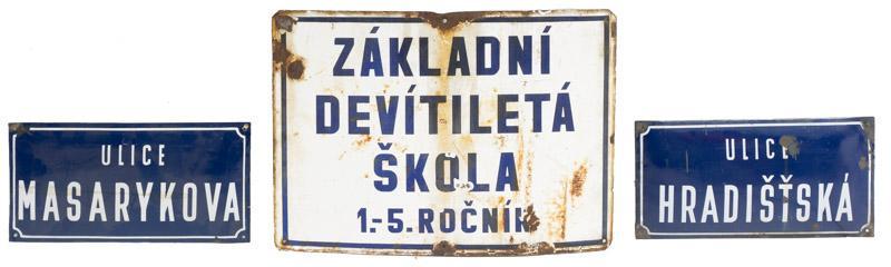 Lot of 3 Metal Signs: Lot of 3 metal Czech signs 20" tall x 27.5" wide/ Largest State-wide delivery is available for this item. Please email shipping@vogtauction.com or call 210-822-6155 for a quote. IN-HOUSE SHIPPING is N