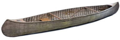 Monumental 17' Long Rustic Canoe, circa 1920