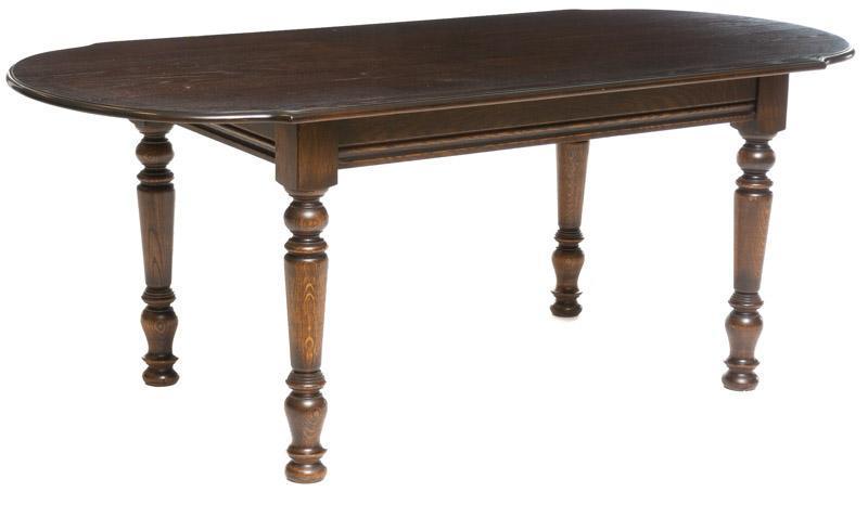 French Provincial-Style Dining Table: French Provincial-style dining table, turned legs, oval 30" tall x 74" wide x 35" deep State-wide delivery is available for this item. Please email shipping@vogtauction.com or call 210-822-6155 for a