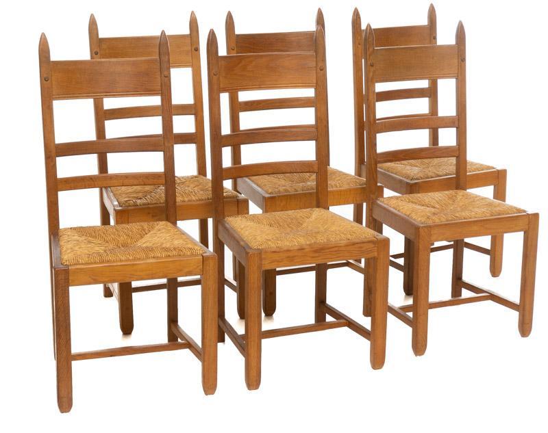 Set of 6 Rustic Farmhouse Dining Chairs (1 of 2)