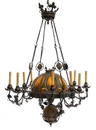 Large Spanish-Style Brass Chandelier