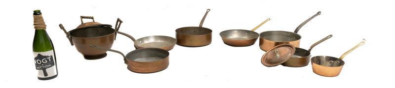 Lot of 8 Vintage Copper Cooking Ware (1 of 2)