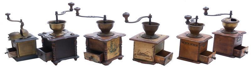 Lot of 6 Vintage Farmhouse Coffee Grinders (1 of 3)