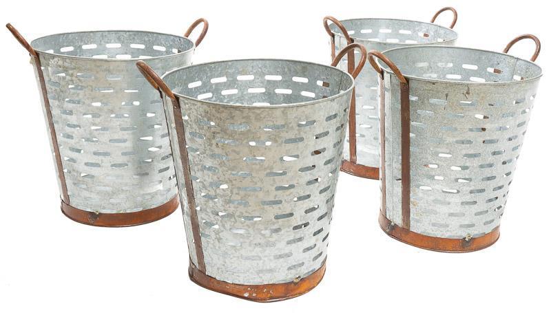 Set of 5 Vintage Galvanized Buckets (1 of 3)