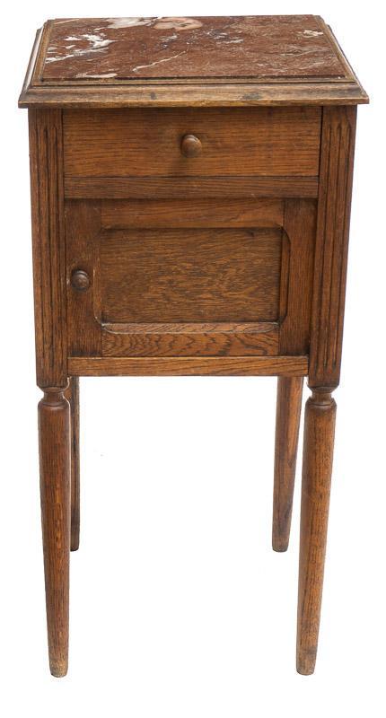French-Style Marble-Top Night Stand (1 of 3)