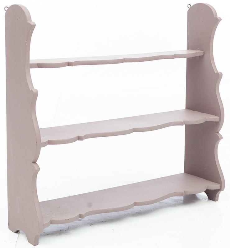 Painted Wooden Wall Hanging Shelf: Painted wooden wall hanging shelf, 3-levels 30.5” tall x 33” wide State-wide delivery is available for this item. Please email shipping@vogtauction.com or call 210-822-6155 for a quote. IN