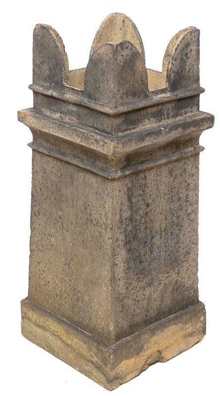 Vintage Concrete Crown Chimney Pot: Vintage concrete crown chimney pot 28.5" tall x 11" wide x 11" deep State-wide delivery is available for this item. Please email shipping@vogtauction.com or call 210-822-6155 for a quote. IN-HOUSE SHI