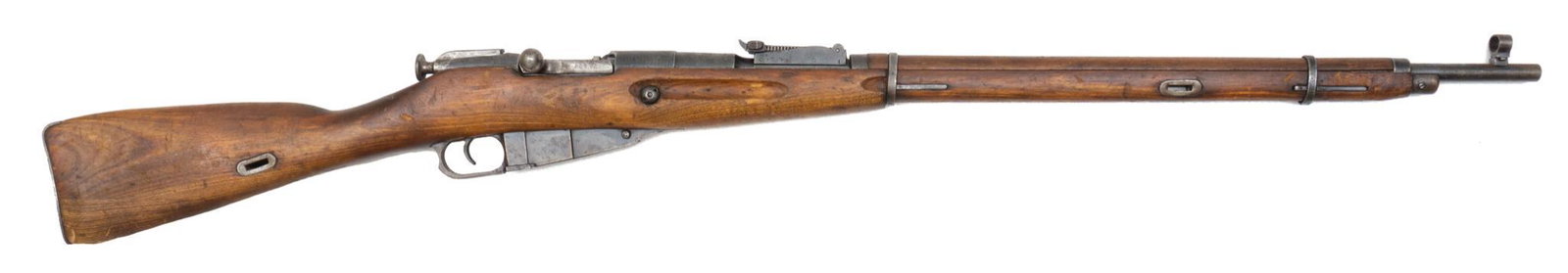 1943 Soviet Izhevsk M91/30 7.62 x 54mm Ex-Sniper Rifle: Serial: NV7120 Manufacturer: Russia (Soviet Union) Model: M91/30 Caliber: 7.62 x 54mm Barrel length: Condition: Fair; scope number crossed out; parts are mismatched Provenance: Schertz, TX Estat