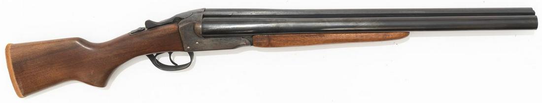 Stevens Model 311A Side-by-Side 12-Gauge Shotgun: Serial: No SN Manufacturer: Savage Arms Model: 311A Caliber: 12 Ga. Barrel length: 18.5" Condition: Fair; has been cut down; missing screw for trigger guard Provenance: The Estate of Dr. Thomas Romo, 