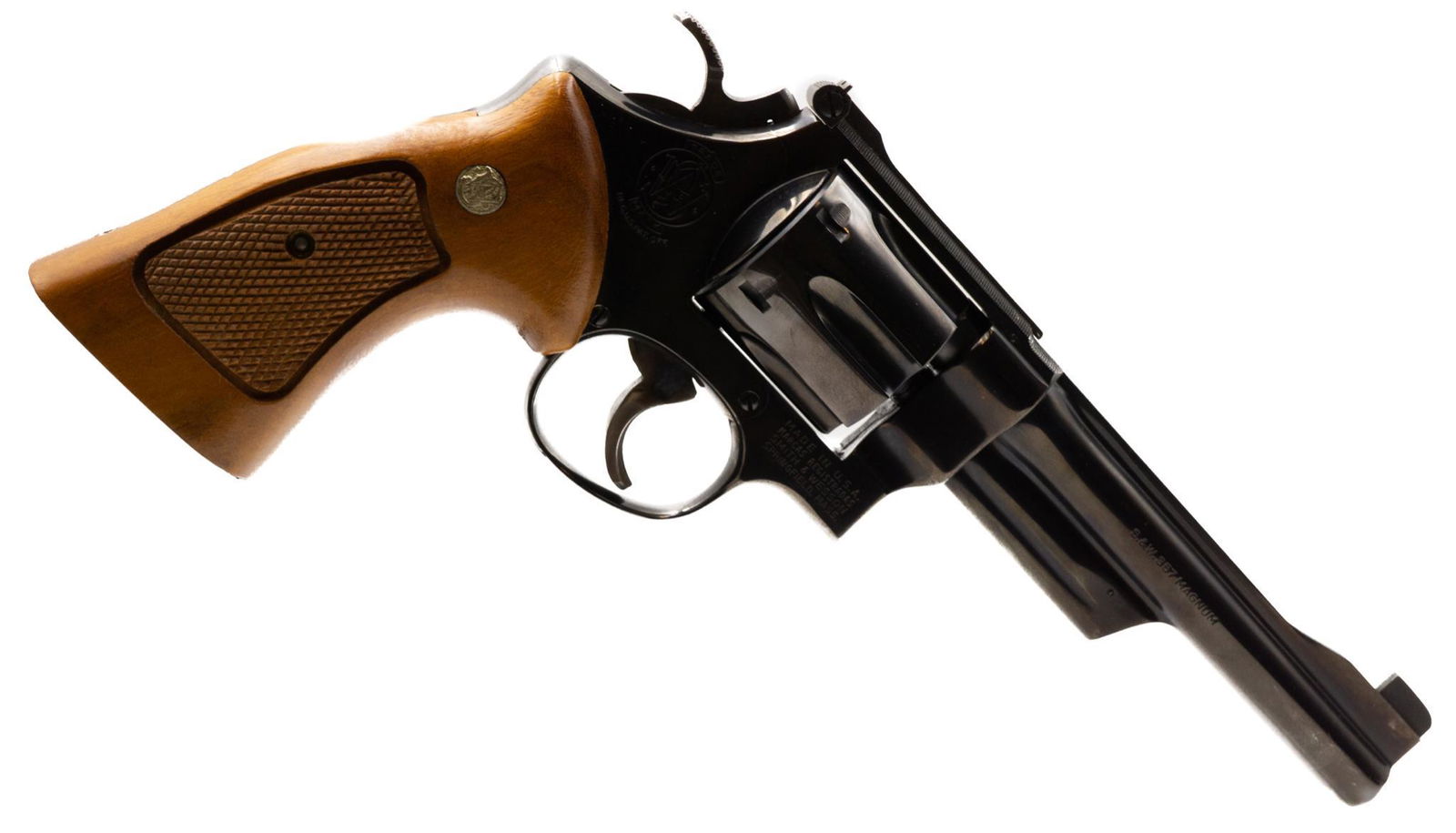 Smith & Wesson Model 27-2 .357Mag Revolver: Serial: 12974 Manufacturer: Smith & Wesson Model: 27-2 Caliber: .357Mag Barrel length: 6" Condition: Very Good w/ Box Provenance: San Antonio, TX Estate NOTICE: All sales of firearms are subject to ap