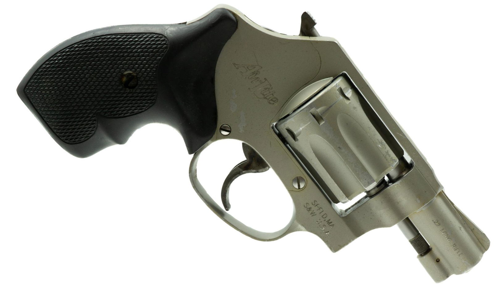 Smith & Wesson Model 317-2 Airlight .22LR Revolver: Serial: CFK6363 Manufacturer: Smith & Wesson Model: 317-2 Caliber: .22LR Barrel length: Condition: Fair Provenance: San Antonio, TX Estate NOTICE: All sales of firearms are subject to applicable juris