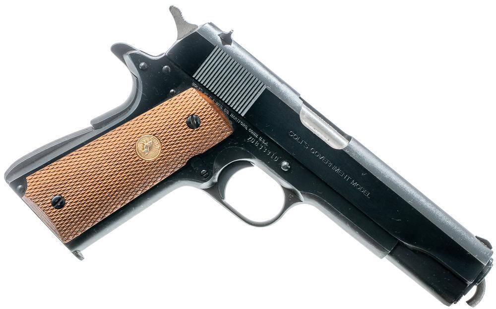 Colt Government Mark IV Series 70: Serial: 70B33310 Manufacturer: Colt Model: Mark IV Series 70 Caliber: .45 Auto Barrel length: Condition: very good Provenance: The Estate of Dr. Thomas Romo, Jr. (San Antonio, Texas) NOTICE: All sales