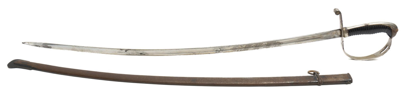WWI German Bavarian Style Sword: marked â€œIn Treue Fest”; 37.25” overall w/ 32 1/8” etched w/ scabbard Provenance: Schertz, TX Estate In-house nationwide shipping and statewide (Texas) delivery is available on 