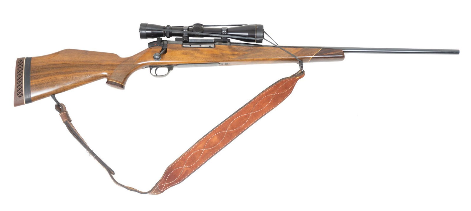 Weatherby Mark V .300 Win Mag Bolt Action Rifle: Serial: H140354 Manufacturer: Weatherby Model: Mark V Caliber: .300 Win Mag Barrel length: 24" Condition: Good w/ Leupold Scope Provenance: San Antonio, TX Estate NOTICE: All sales of firearms a