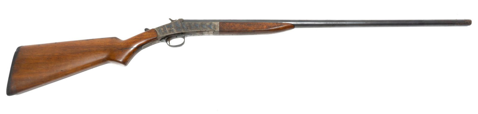 H&R Topper 28-Gauge Single Shot Shotgun: Serial: A11702 Manufacturer: H&R Model: N/A Caliber: 28 Ga. Barrel length: Condition: Fair; cracked stock Provenance: New Braunfels, TX Estate NOTICE: All sales of firearms are subject to applic