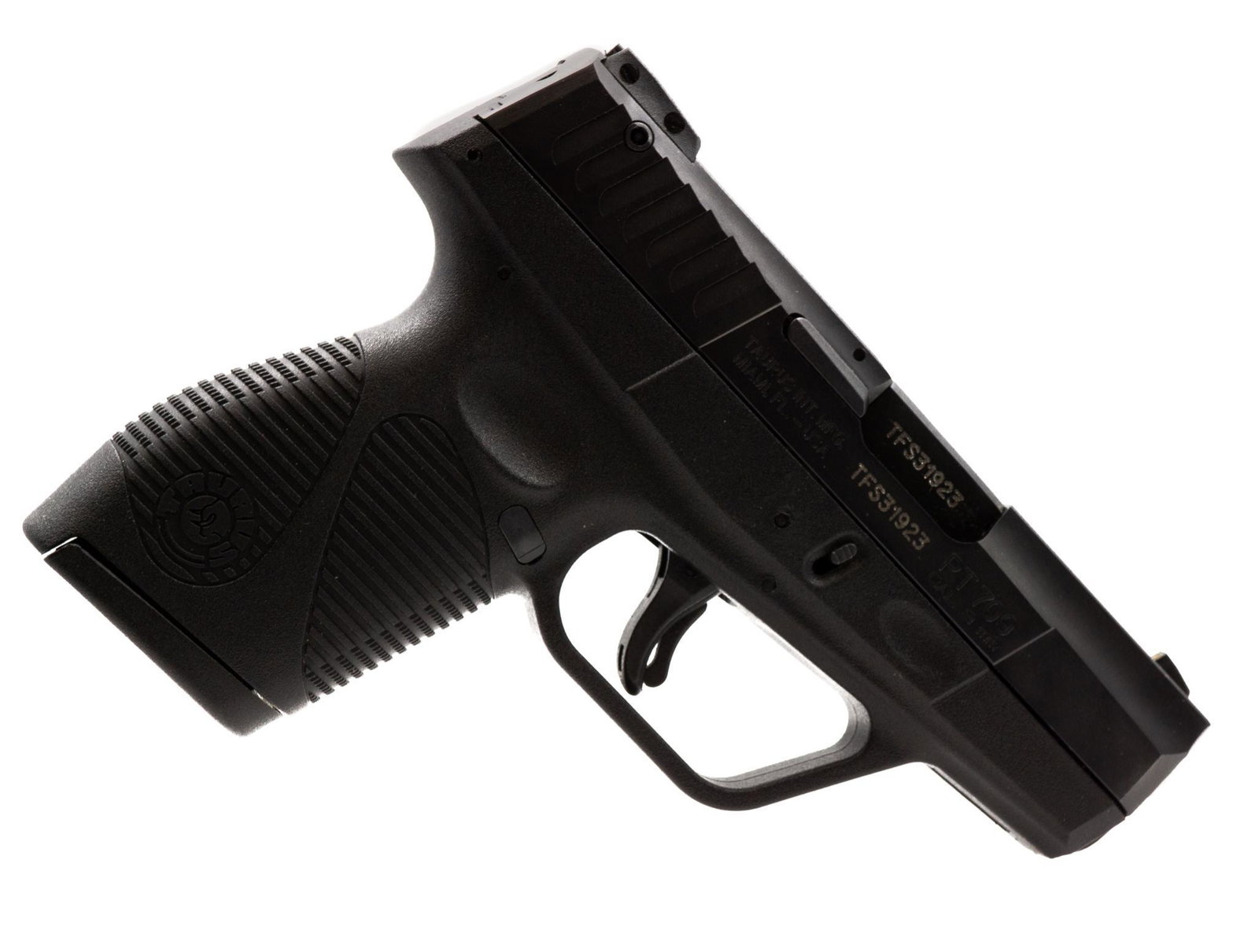 Taurus PT 709 Slim 9mm Pistol: Serial: TFS31923 Manufacturer: Taurus Model: PT709 Caliber: 9mm luger Barrel length: Condition: Good w/ Box Provenance: San Antonio, TX Estate NOTICE: All sales of firearms are subject to applicable j
