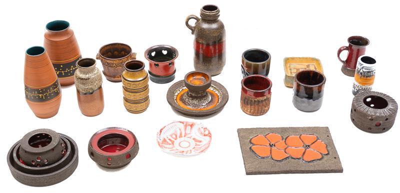 Lot of 24 Vintage Handmade Pottery: Lot of 24 vintage handmade pottery, includes vases, ashtrays, etc 10.5" tall x 6.5" diameter/ Largest
