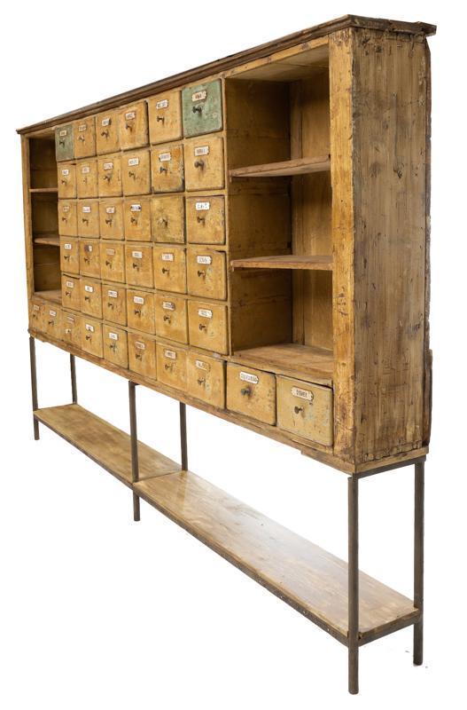 Rustic General Store Apothecary Cabinet on Stand (1 of 4)
