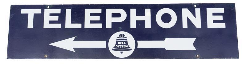 Double-Sided Enamel on Metal Bell System Telephone Sign (1 of 2)