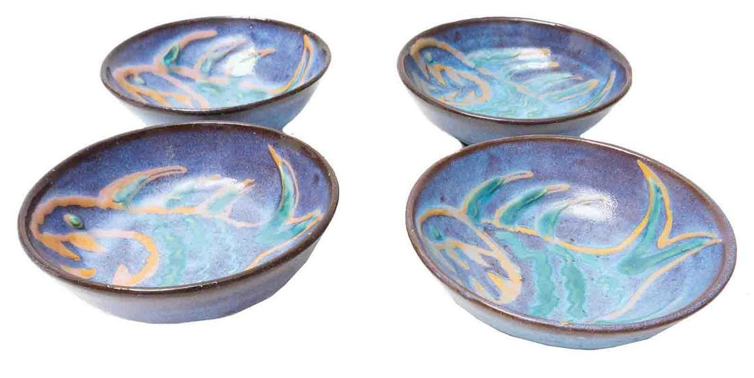 Set of 4 Harding Black (1912-2004) Fish Bowls (1 of 6)