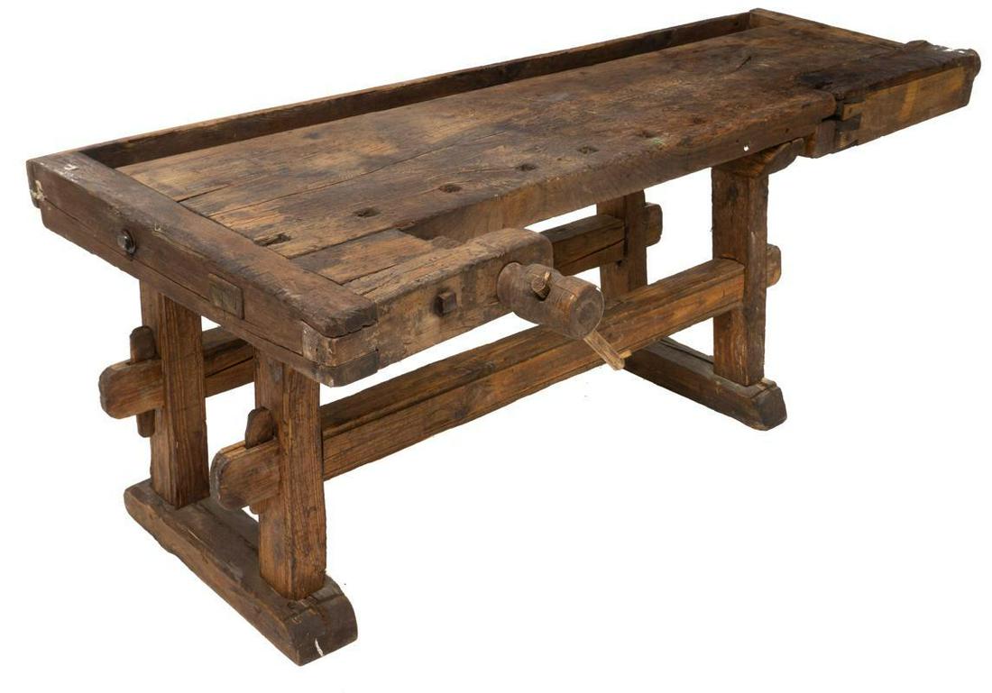 Rustic Work Table with Vice (1 of 3)