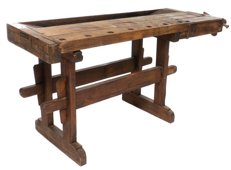 Rustic Work Table with Vice (1 of 3)