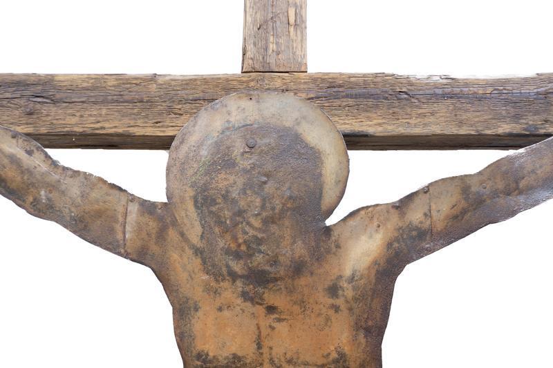 Large Wooden and Metal Crucifix (1 of 3)