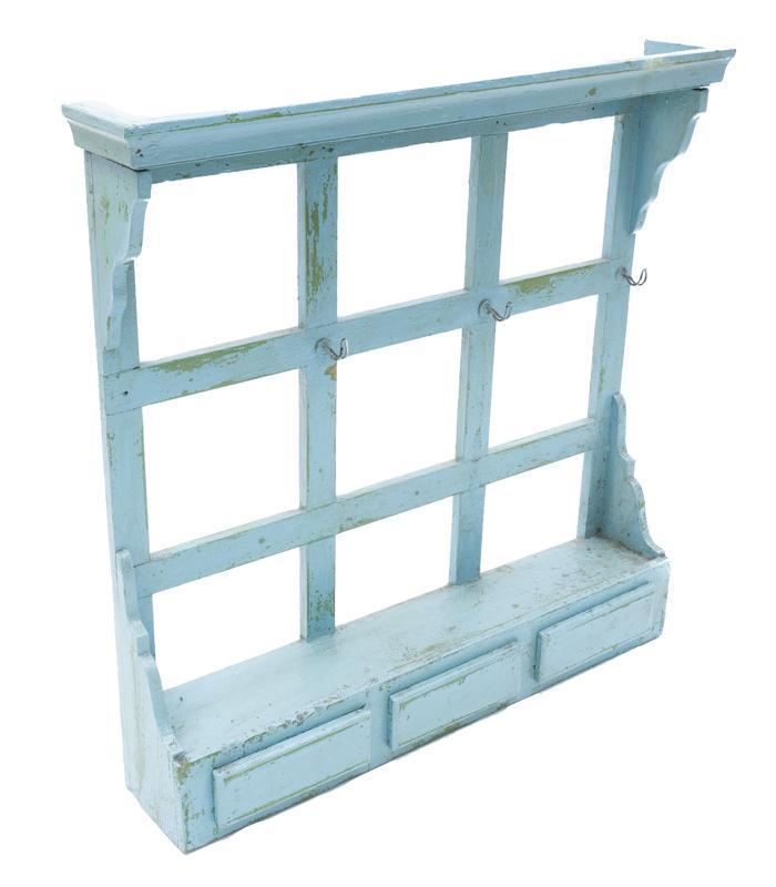 Rustic Painted Wooden Wall Hanging Shelf (1 of 4)