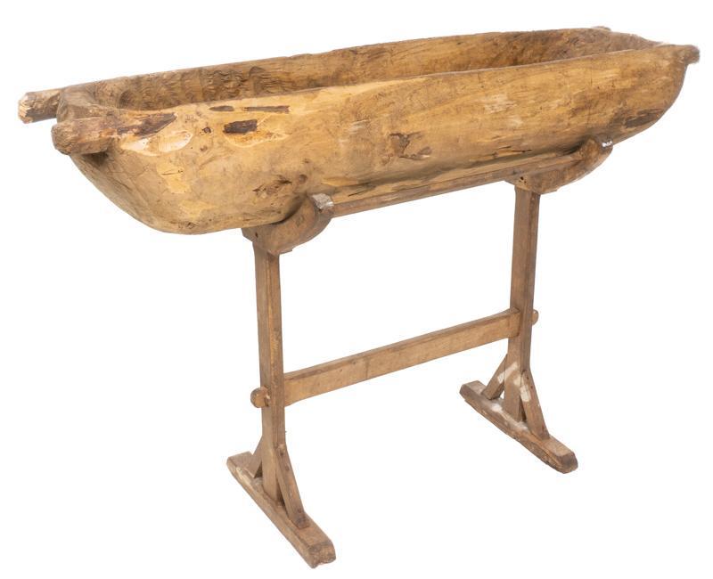 Rustic Wooden Dough Tray on Stand (1 of 2)