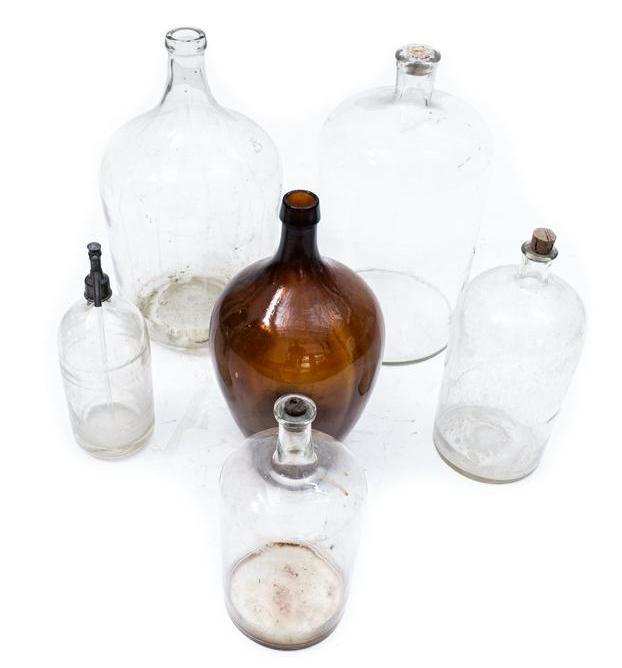 Set of 6 Vintage Hand Blown Glass Carboys (1 of 3)