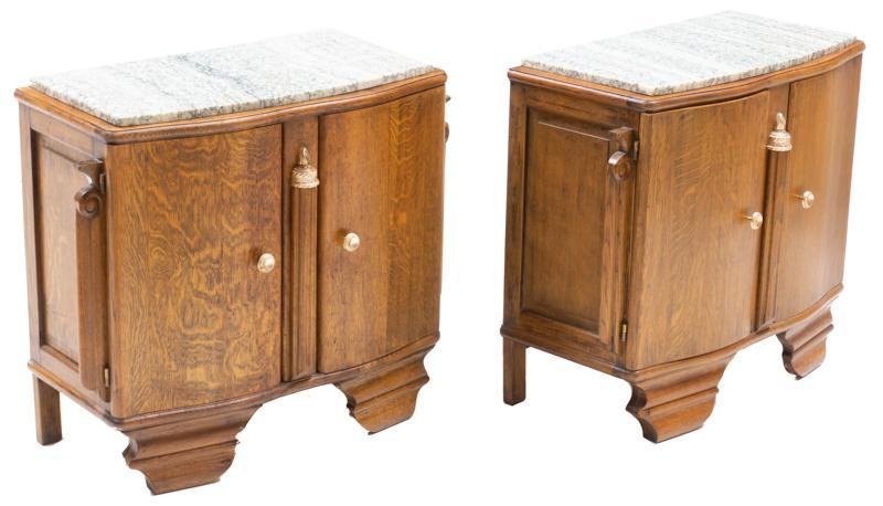 Pair of Art Deco Marble Top Night Stands (1 of 4)