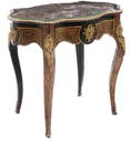 French Boulle Glass Top Hall Table