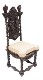 Heavily Carved French Castle Chair