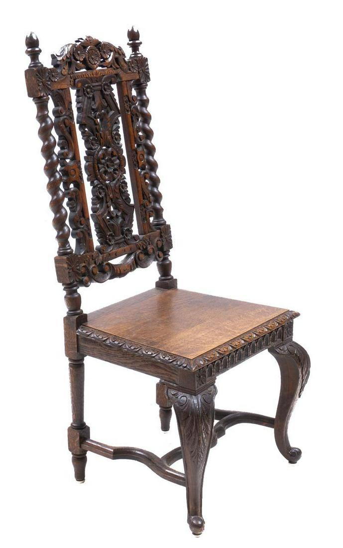Heavily Carved French Castle Chair (1 of 3)
