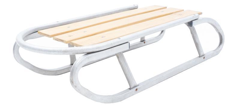 Vintage Wooden Sled: Vintage wooden sled, metal hardware 8"h x 34"w x 13"d State-wide delivery is available for this item. Please email shipping@vogtauction.com or call 210-822-6155 for a quote. IN-HOUSE SHIPPING is NOT a