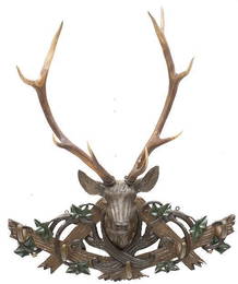 Black Forest-Style German Red Stag Taxidermy Mount