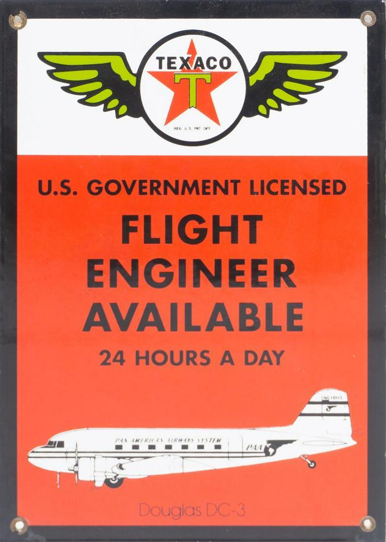 Enamel Texaco Flight Engineer Sign (1 of 3)