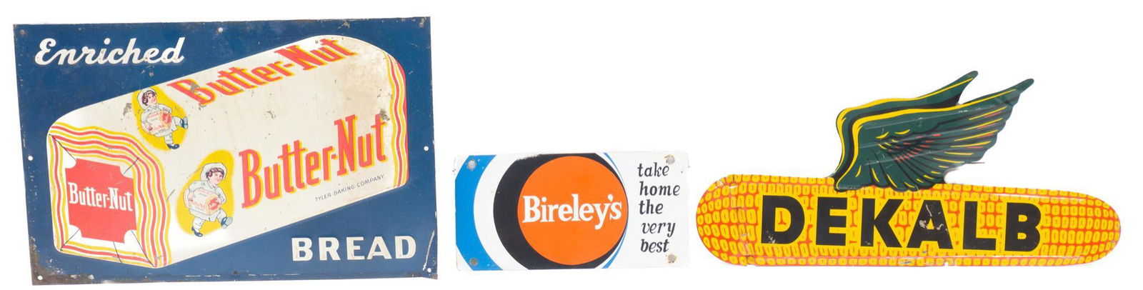 Set of 5 Vintage Enamel on Metal Shop Signs (1 of 3)