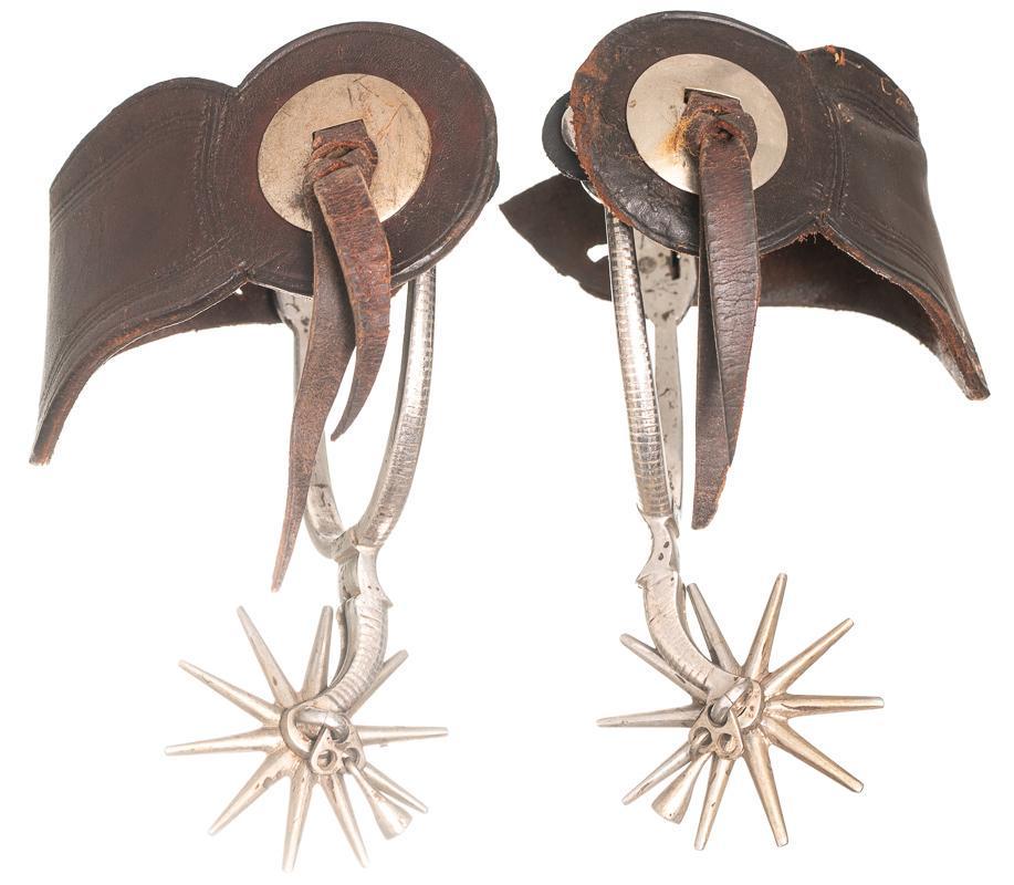 Outstanding Mexican Silver Inlaid Spurs (1 of 3)