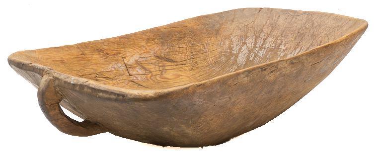 Rustic Handled Wooden Dough Bowl (1 of 3)