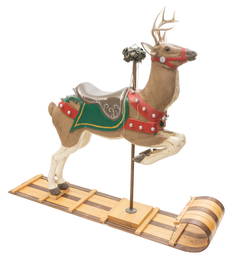 Custom Hand Carved Christmas Carousel Reindeer