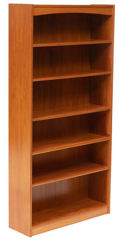 Mid-Century Bookshelf: Mid-Century bookshelf, 5-tiers 71"h x 35.5"w x 11"d State-wide delivery is available for this item. Please email shipping@vogtauction.com or call 210-822-6155 for a quote. IN-HOUSE SHIPPING is NOT ava