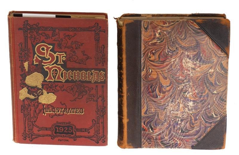 Pair of Books, Signed by Frank L. McLandthan: Pair of Books, Signed by Frank L. McLandthan, "St. Nicholas, Part One" dated 1925, signed 1927, bound 10"h x 8"w/ largest