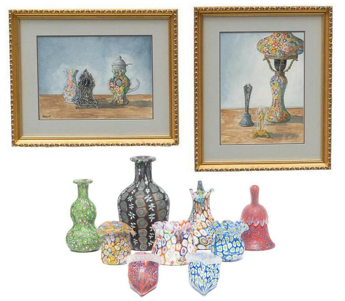 Lot of 11 Murano Millefiori Italian Art Glass, (1 of 8)