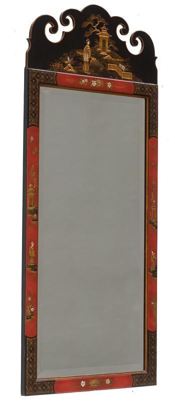 Vintage Chinese Lacquer Framed Mirror (1 of 4)
