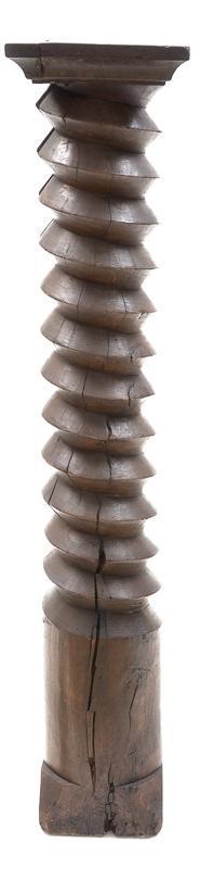 Vintage Wooden Screw Podium: Vintage wooden screw podium 50.5"h x 10"d State-wide delivery is available for this item. Please email shipping@vogtauction.com or call 210-822-6155 for a quote. IN-HOUSE SHIPPING is NOT available on 
